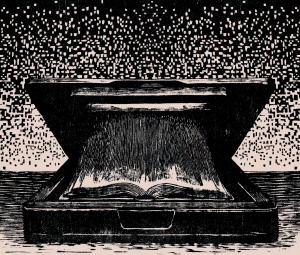sketch of a book inside a briefcase