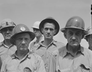 Workers at Watts Bar Dam, Tennessee. Tennessee Valley Authority (TVA). Arthur Rothstein, photographer, 1942.