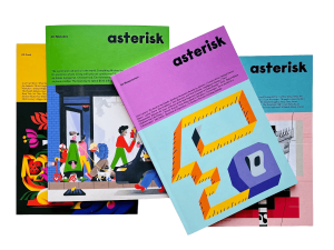 Photo of several printend Asterisk magazines